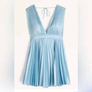 Abercromie & Fitch Blue Pleated Mini Dress 4 Tall